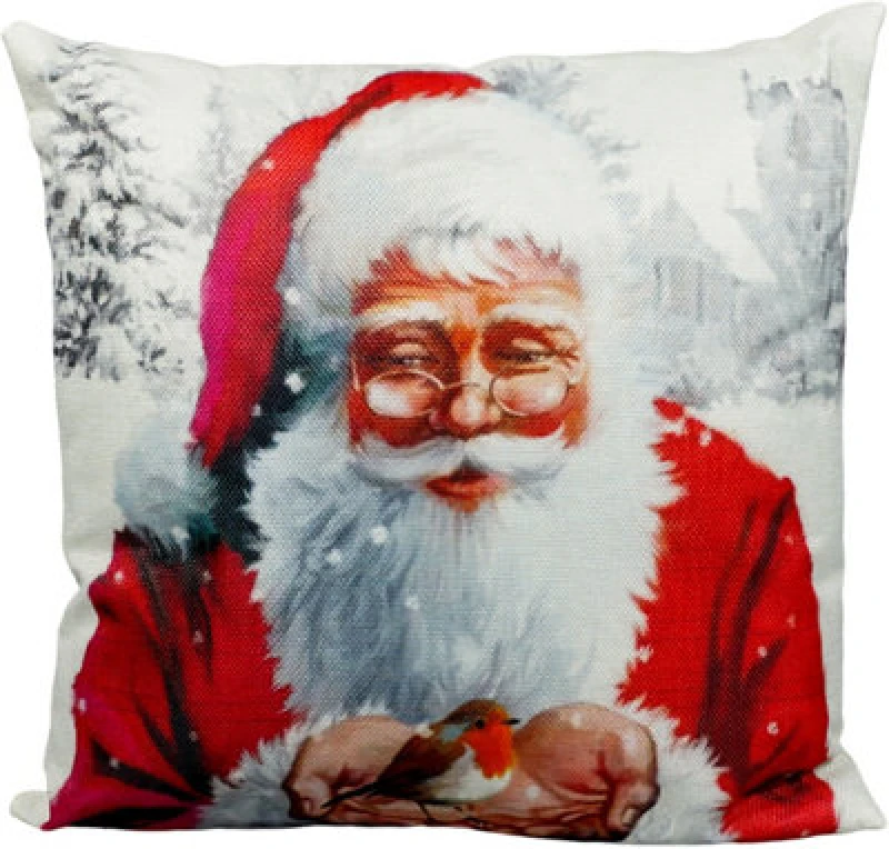 Image of Netagon Santa Design Christmas Themed Cushion 40x40cm in Red Size: 40x40cm Red Unisex 40x40 cm