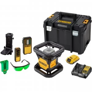 Image of DEWALT DCE079DIG 18v XR Cordless Rotary Green Laser Level Kit 1 x 2ah Li-ion Charger Case