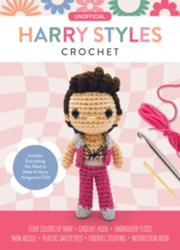 Image of Unofficial Harry Styles Book and Crochet Kit : Includes Everything You Need to Make a Harry Amigurumi Doll Four Colors of Yarn, Crochet Hook, Embroid