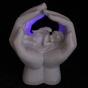 Image of LED Cute Hands and Sleeping Cherub Ornament