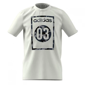 Image of adidas Camo Linear T Shirt Junior - White 03