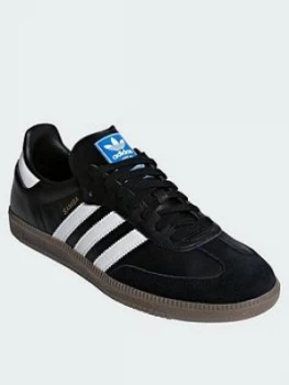 Image of adidas Originals Samba OG Trainers - Black/White, Size 7, Men