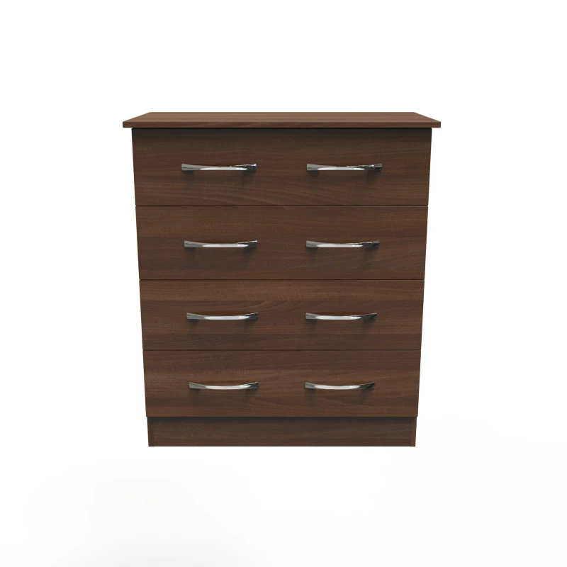 Image of Ready Assembled 2 U Hampshire 4 Drawer Chest (Ready Assembled) in Walnut Walnut Unisex