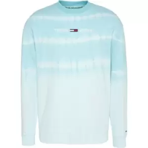 Image of Tommy Jeans Tie Dye Crew Sweatshirt - Blue