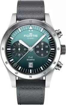 Image of Fortis Watch Flieger F-43 Bicompax Petrol