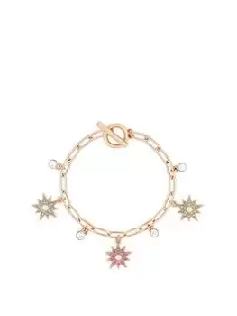Image of Mood Rose Gold Crystal And Pearl Pastel Celestial Charm Bracelet