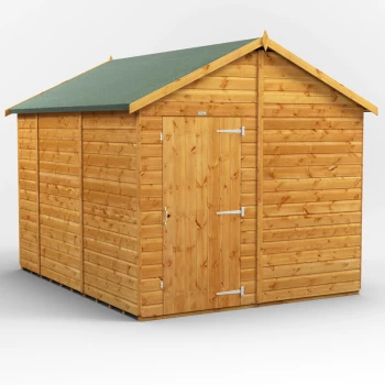 Image of 10x8 Power Windowless Apex Garden Shed - Brown