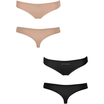 Image of Emporio Armani 2 Pack Basic Thongs Black/Nude Size L Women