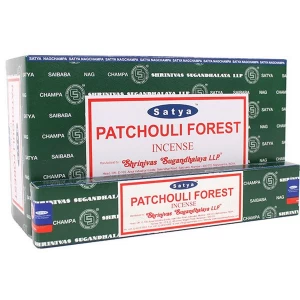 Image of Box of 12 Packs of Patchouli Forest Incense Sticks by Satya