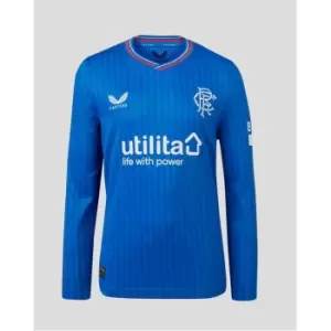 Image of Castore Rangers Home Long Sleeve Shirt 2023 2024 Juniors - Blue