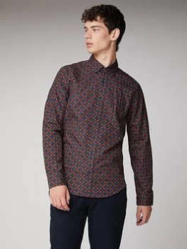 Image of Ben Sherman Long Sleeve Shirt - Rust, Rust, Size S, Men