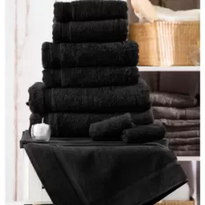 Image of Belledorm Hotel Madison 100% Turkish Cotton Face Cloth, Black
