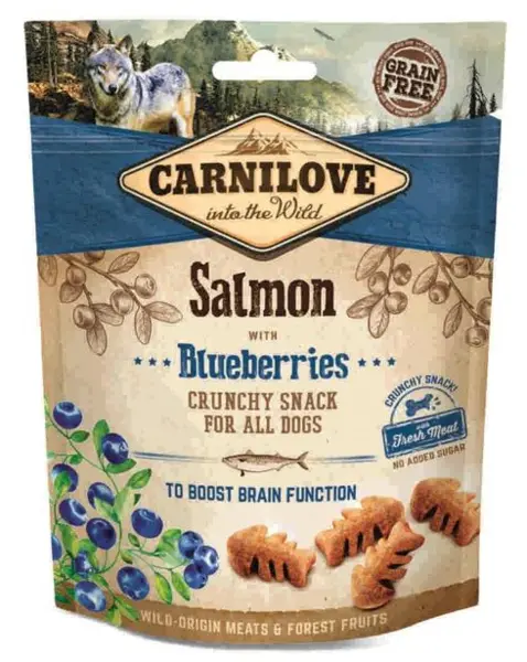 Image of Carnilove Salmon with Blueberries Crunchy Dog Treats 200g