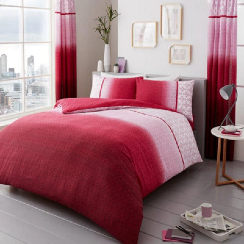 Image of Smart Living Smart Living Printed Polycotton Urban Ombre Duvet Cover With Pillowcases in Pink Size: Double Pink Double Unisex 5051346149415