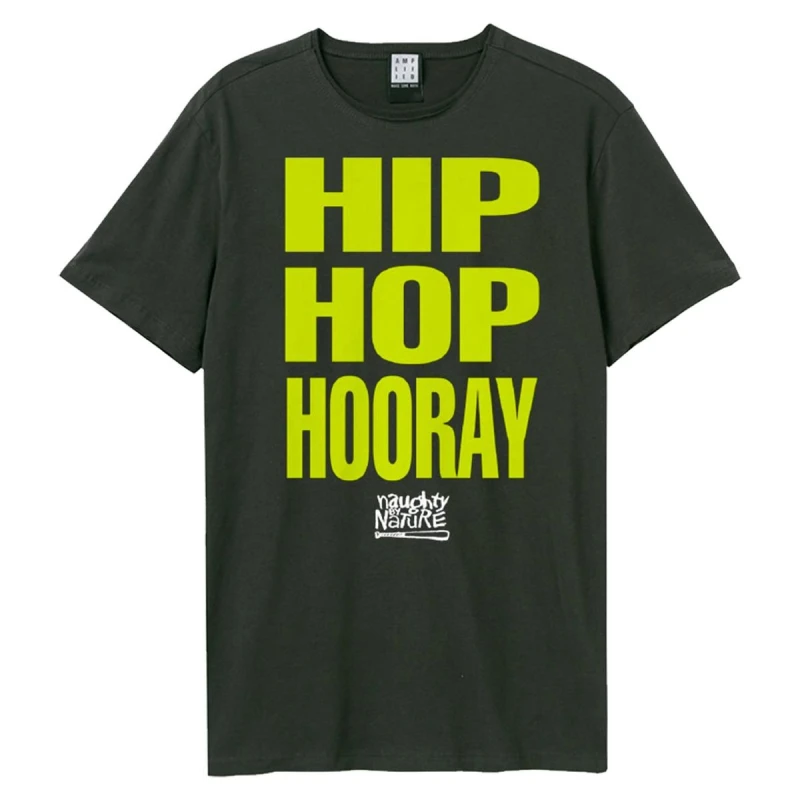 Image of Amplified Amplified Men Hip Hop Hooray Naughty By Nature T-Shirt in Charcoal Size: Small Charcoal S Male 5063470005970