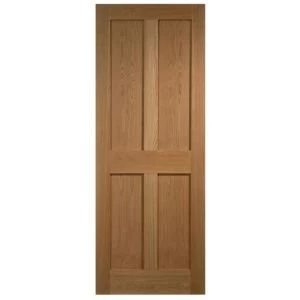 Image of 4 Panel Flush Oak veneer Internal Door H1981mm W610mm