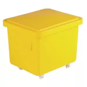Image of Slingsby 90 Litre Nesting Plastic Container Trucks With Lids, Yellow