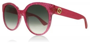 Image of Gucci 0035S Sunglasses Fuschia Glitter 005 54mm