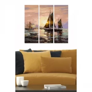 Image of MDF1063275 Multicolor Decorative MDF Painting (3 Pieces)