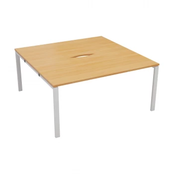 Image of CB 2 Person Bench 1600 x 800 - Beech Top and White Legs