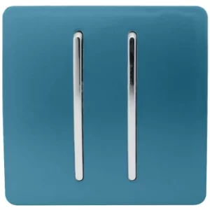Image of Trendi Switch 2 Gang 2 Way 10Amp Light Switch in Ocean Blue