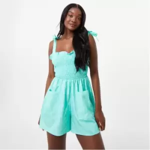 Image of Jack Wills Tie Shoulder Playsuit - Green