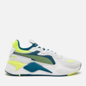 Image of Puma Mens Rs-X Hard Drive Trainers - Puma White/Fizzy Yellow/Digi/Blue - UK 7