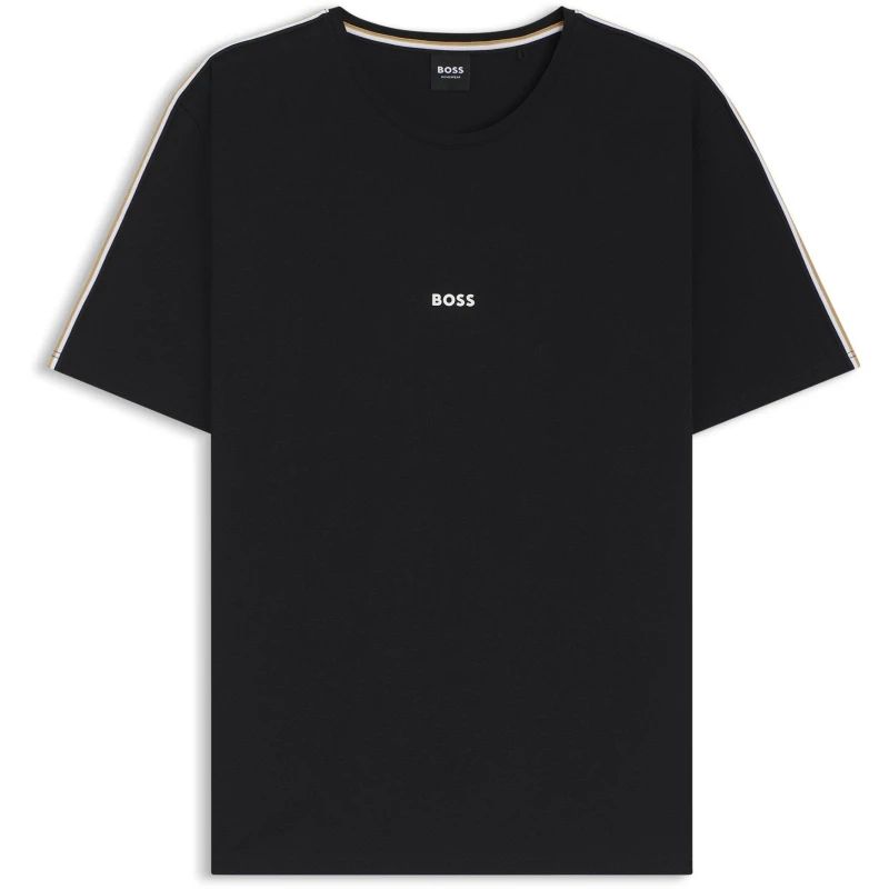 Image of Boss Mens Logo Crew Neck Short Sleeve T-Shirt Black 001 male S