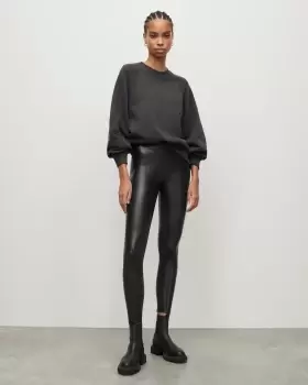Image of AllSaints Cora High Rise Faux Leggings