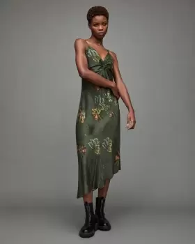 Image of AllSaints Alexia Lilly Silk Blend Dress