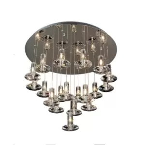 Image of Troy Pendant Round 19 Light G4 Polished Chrome/Crystal, NOT LED/CFL Compatible