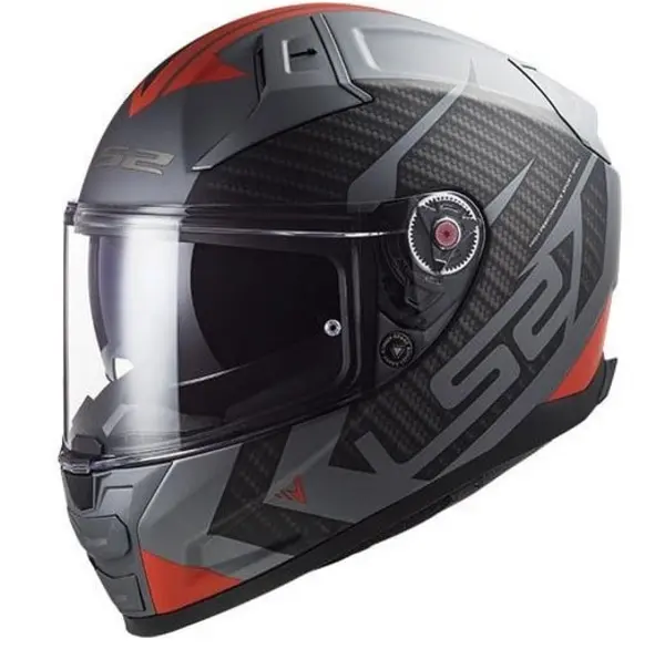 Image of LS2 FF811 Vector II Splitter Matt Titanium Red Full Face Helmet Size 3XL