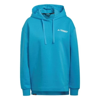 Image of adidas Terrex Logo Graphic Hoodie Womens - App Sky Rush