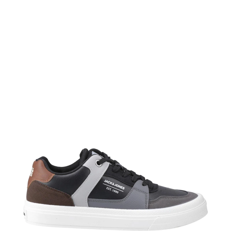 Image of Jack & Jones Jack & Jones Barton Lace Up Trainers, Black, Size 8, Men Black W5Q17 Male 8