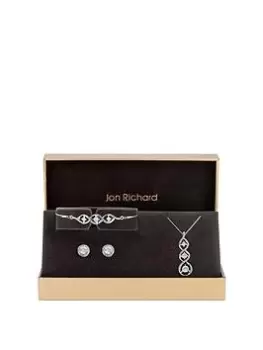 Image of Jon Richard Silver And Opal Trio Set, Silver, Women