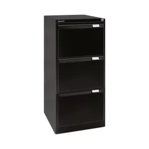 Image of Bisley Filing Cabinet 470x622x1016mm 3 Drawer Black