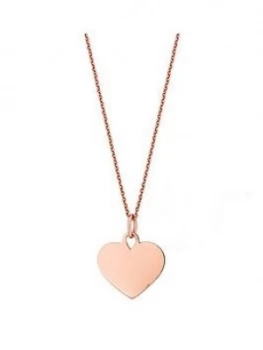 Image of Simply Silver Rose Gold Plated Sterling Silver Personalised Engravable Heart Disc Pendant