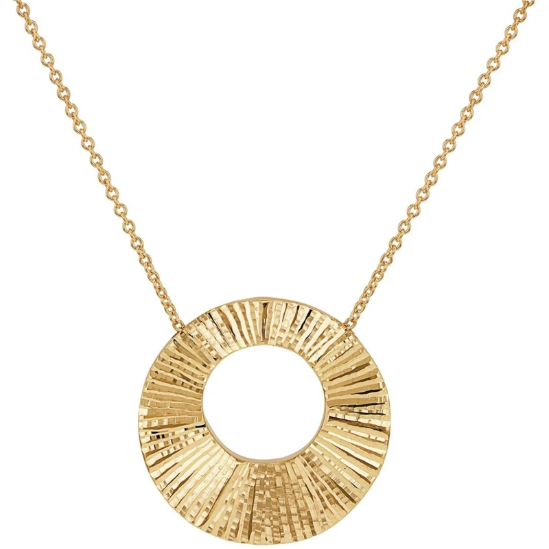 Image of Be You 9ct Gold Sunray Disc Necklace Yellow Gold female 20in