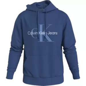 Image of Calvin Klein Jeans Seasonal Monologo Regular Hoodie - Blue
