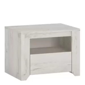 Image of Angel 1 Drawer Bedside Cabinet White Craft Oak Effect