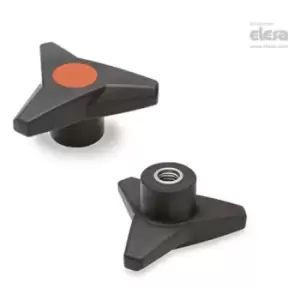 Image of Elesa - soft Three-arm knob-VB.839/80 SST-M10-Soft-C2 Orange