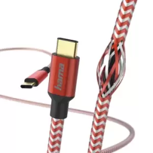Image of Hama Reflective Charging/Data Cable USB Type-C - 1.5m Red