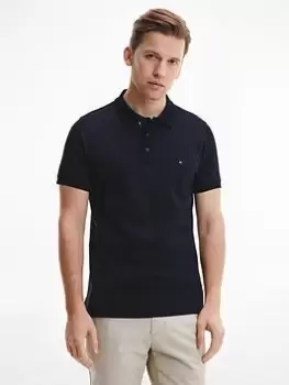Image of Tommy Hilfiger Bubble Structure Slim Fit Polo Shirt, Desert Sky, Size L, Men