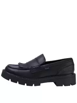 Image of Kickers Youth Kori Kilty Loafer Vegan, Black, Size 5 Older