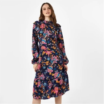 Image of Biba BIBA Floral Frill Shoulder Panel Maxi Dress - Fantasy Floral