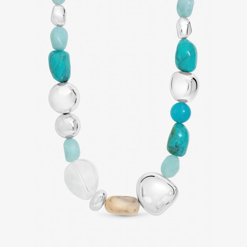Image of Mood Silver and Turquoise Resin Necklace Silver female One Size