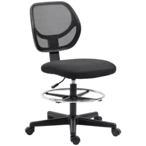 Image of Vinsetto Ergonomic Mesh Standing Desk Chair with Adjustable Footrest Ring and Seat Height Black
