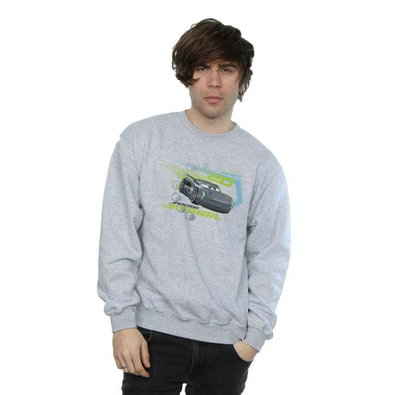 Image of Disney Men Cars Jackson Storm Sweatshirt in Grey Size: Small Grey S Male 5057245922500