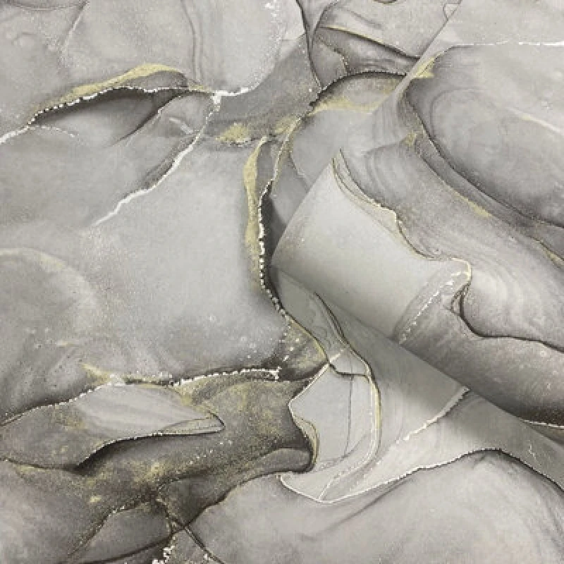 Image of Elysian Marble Wallpaper Black/gold Muriva 212512