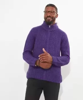 Image of Rib Knit Full Zip Cardigan